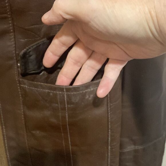 Vintage The Leather Shop Sears Brown Leather Jacket Size 36 Like New - Picture 6 of 13